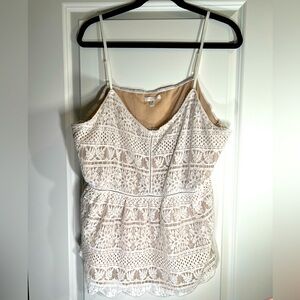 NWT Maurice’s Cream Lace Tank Size 1x